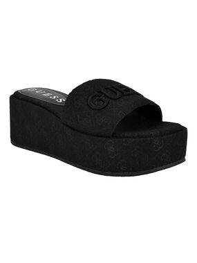 Guess Black Quilted Logo Platform Slide- Like New*